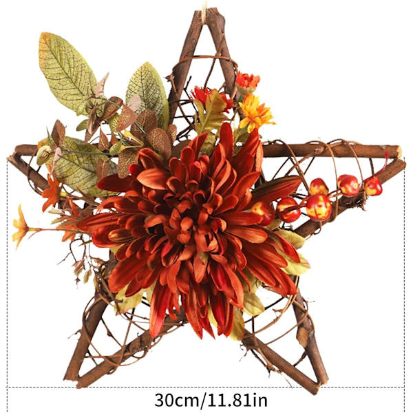 1 st, femuddig stjärnkrysantemumdörrkrans (30 cm)