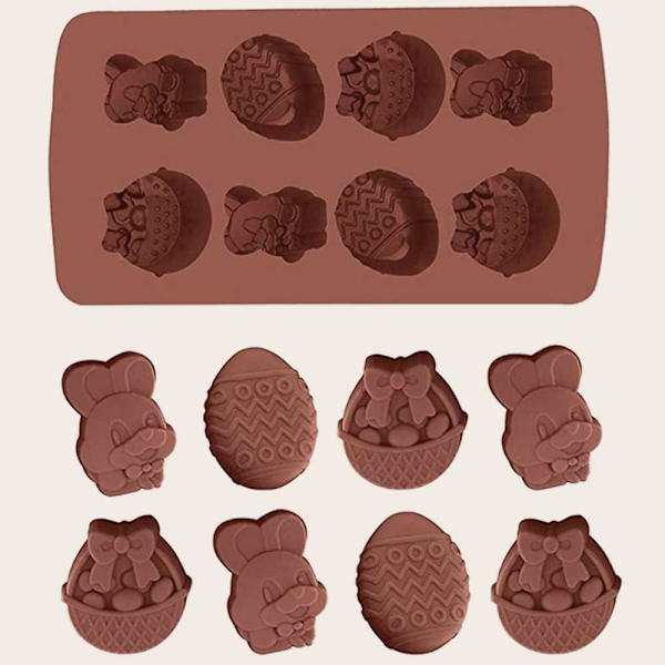 2 delar påsk silikon form Ägg Kanin Korg Form Kaka Choklad Form Set