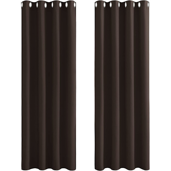 2 st mörkläggningsgardiner (kaffebrun 132*45cm)