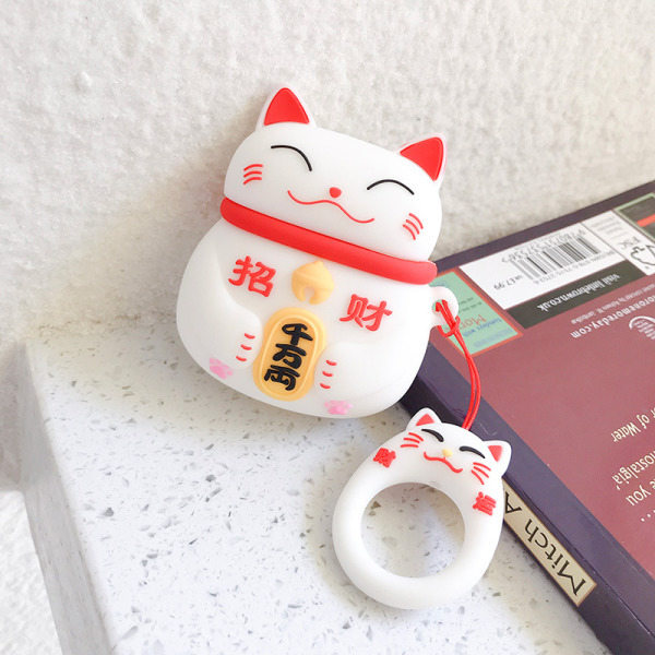 Case för 3D Cute Cartoon Lucky Cat Air_sPods () cover för Ap
