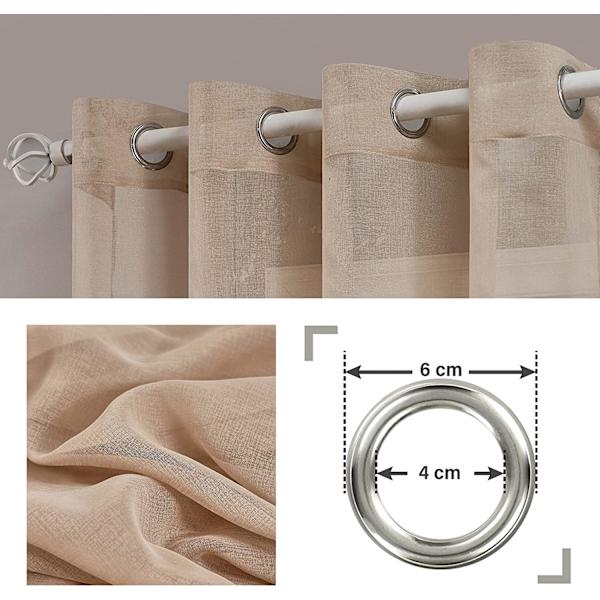 2 st. gardiner enfärgade (Curry-140*213cm)