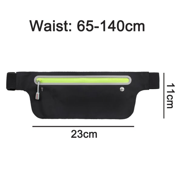 Ultra Slim Running Waist Pack, Lättviktsväska, Vattentålig svart