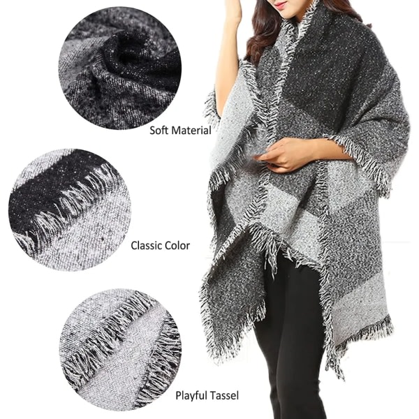 Tjej lång halsduk 205cm*80cm filt tyg sjal kappa vinter halsduk kläder filt  halsduk oversized c812 | Fyndiq