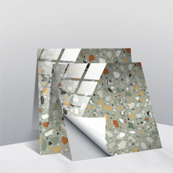 10 moderna glänsande kakel väggdekor dekor kristallfilmer Avokadogrön, 15x15cm