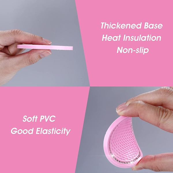 Set med 4 halkfria bilmattor i silikon (rosa)
