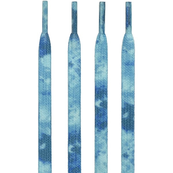Flat tie-dye skosnören [1 par] 8 mm högkvalitativa färgglada skosnören