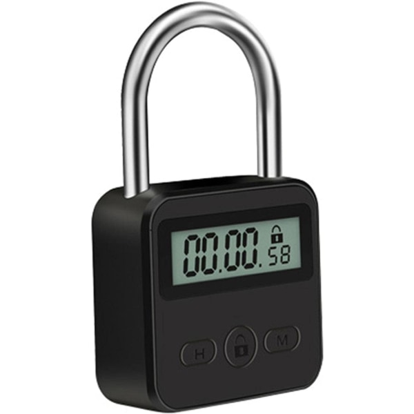 LCD elektronisk timer Uppladdningsbart säkerhetshänglås (svart)