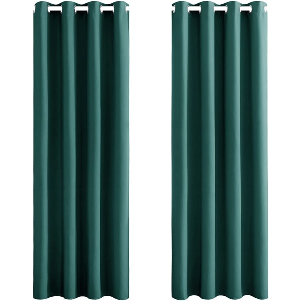 2 mörkläggningsgardiner (grön 132*60cm)