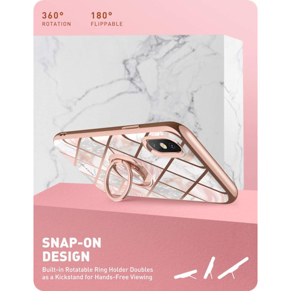 iPhone Xs / iPhone X Roterbar Ringhållare Kickstand Marmor