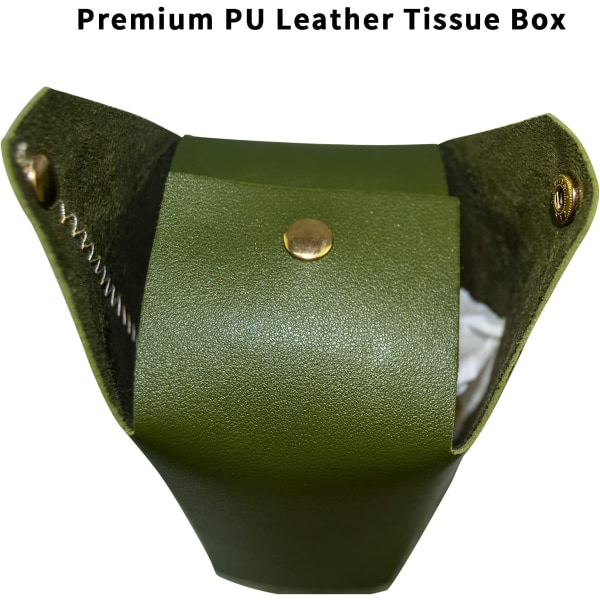 PU-läder rektangulär vävnadsboxhållare, 16cm×11cm×8cm, grön