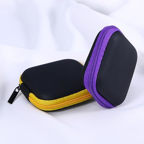 Olika färger Mini Eva hörlurar förvaringsbox case Bärbart case Hörlurar Öronsnäckor Headset USB case (svart) Lila