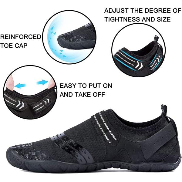 Aquatic Water Beach Shoes för män Halkskydd (39EU svart) black 39EU