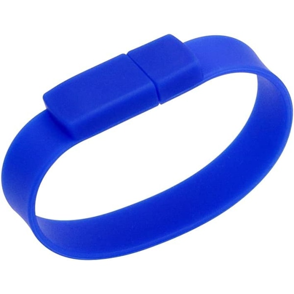 Bärbar vattentät armbandsdesign USB -blixt, blå 32GB