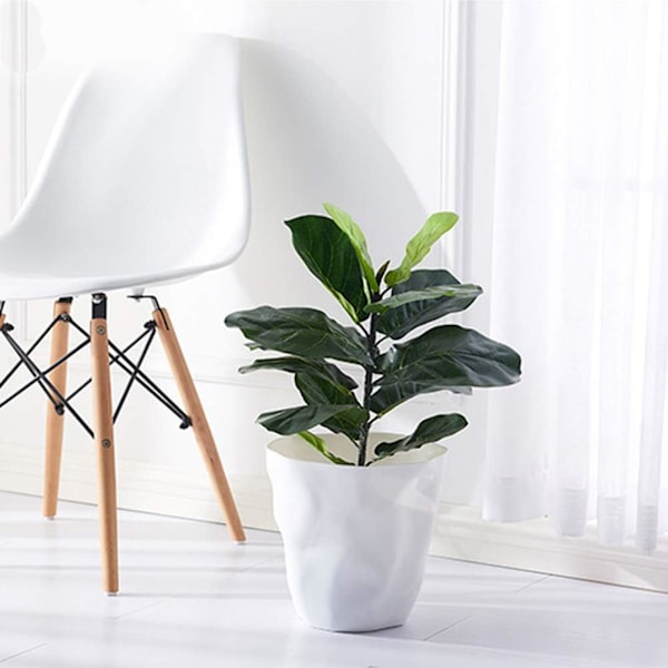 Mode Simple Poubelle de Bureau en Plastique Salon, Bureau-sans Couvercle-25 * 16 * 24,5cm-Blanc