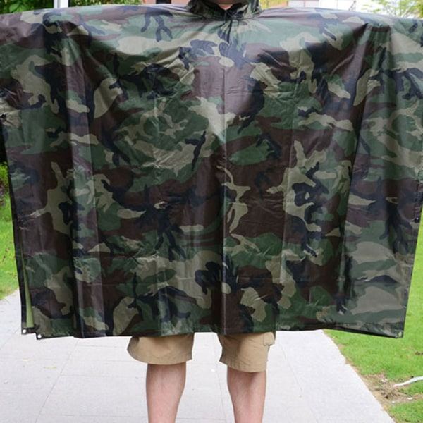 Multifunktion Militär Vattentät Camo Regnkappa Regnrock Herr Dam Regnande Poncho ljusgrön