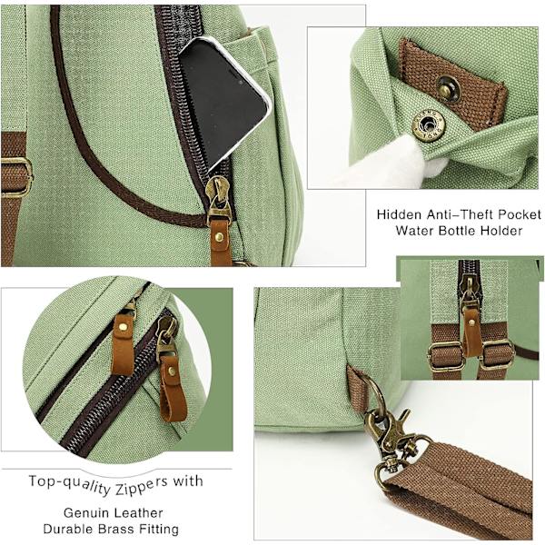 Canvas Sling Bag - Liten Crossbody ryggsäck Shoulder Casual Daypack ryggsäck för män kvinnor