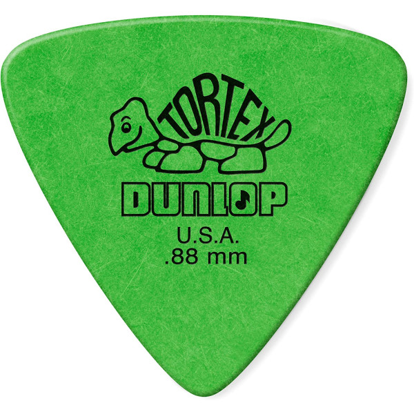 6-pack Guitar Pick sköldpadda mönster, triangel, grön, .88 mm