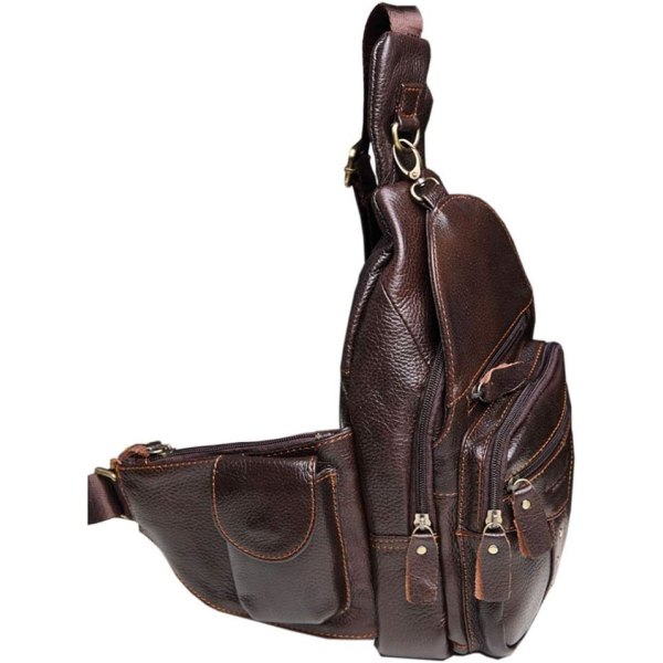 Axelremsväska i läder Crossbody Herr Dam Resor Utomhussporter, Ryggsäck