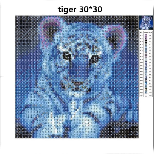 Djur söt tiger DIY diamond painting Målning Diamond painting Kit Full Drill Tiger