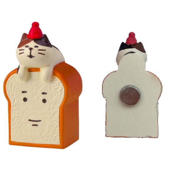 4 uppsättningar söta kylskåpsetiketter Japanska kamerarekvisita Resin Miniatyrpresenter Kattdekorationer