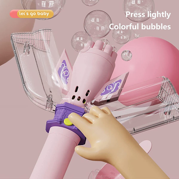 8-håls bubbelpistol, automatisk elektrisk bubbelmaskin blå
