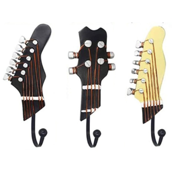 Retro gitarr form dekorativa krokar galgar för att hänga kläder rockar handdukar nycklar hattar