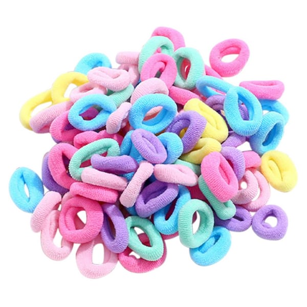 100-pack mjuka hårband i blandade ljusa färger flerfärgade
