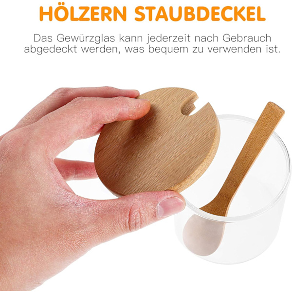 BESTONZON Gewürzdose aus Glas mit Deckel und L?ffel