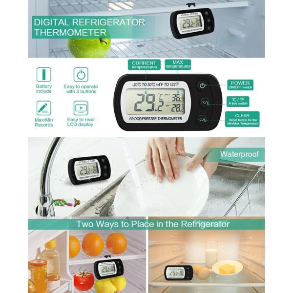 Mini Digital Elektronisk Kylare Frost Frys Krok Hängande