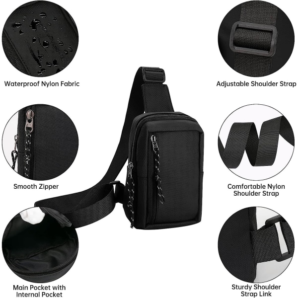 Mini Sling Bag - Herr Dam Liten Vattentät Crossbody Casual Phone Bröstväska för vandring