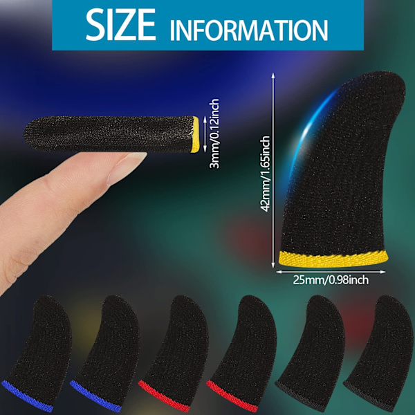 120 PCS Finger Sleeve för spel Anti Sweat Game, 4 färgglada