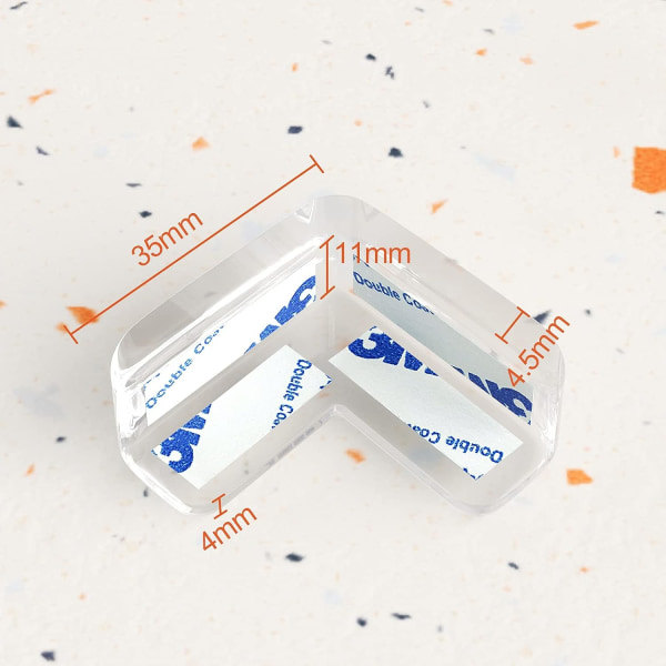 Transparent silikon L-formad antikollisionsbordshörnskydd 12 stycken 12 stycken