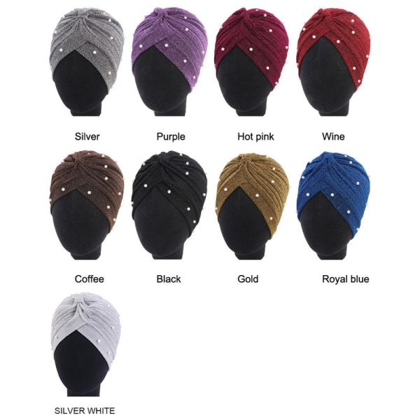Helstjärnig pärla muslimsk cap för damer (9 färger)