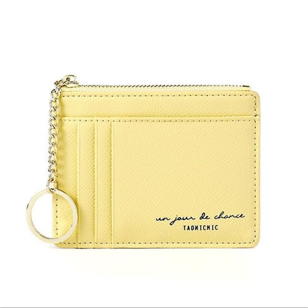 Mininyckelring liten plånbok gul