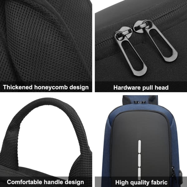 En-axel-väska crossbody-väska: en-axel-ryggsäck casual blå