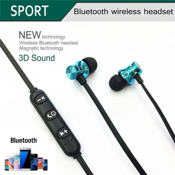 XT11 Magnetic Wireless Bluetooth In-Ear Sport Hörlurar-(Blå) Blå