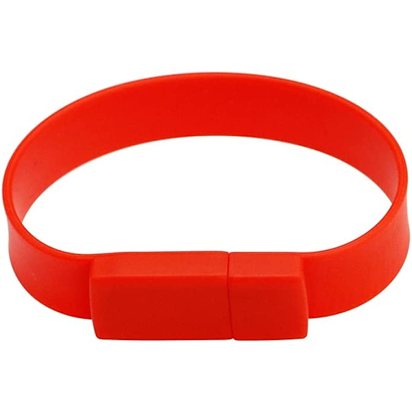 Bärbar vattentät armbandsdesign USB blixt, röd 128GB