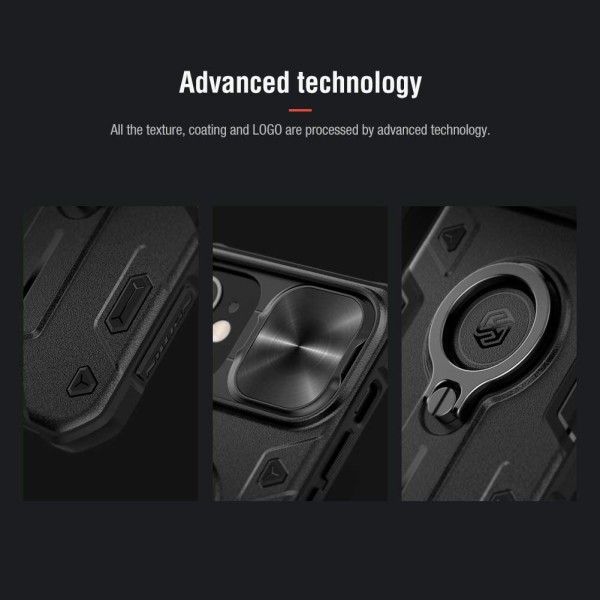 iPhone 12 Mini Slide Camera Cover Case Svart