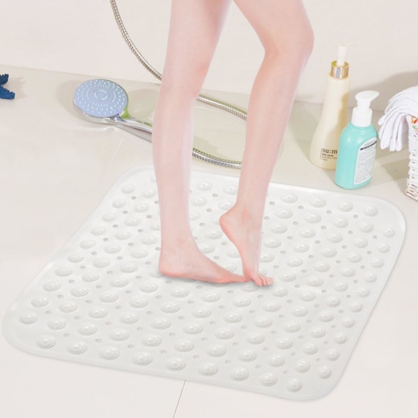 48*48cm halkskydd fyrkantig duschmatta halkfri duschkar med insatsbadkar med halkfri massageboll