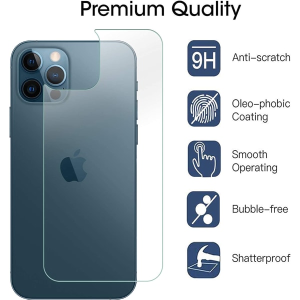 iPhone 12 Pro Bakre skyddsfilm + kamera härdat glas