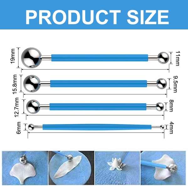 4st metallkula gör-det-själv-tårtverktyg Fondanttårtadekorering Sugarcraft Gumpaste Flower Modeling Form