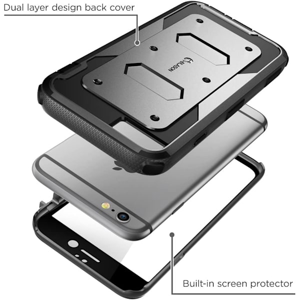 iPhone 6s / 6 Case Skärmskydd Case Svart