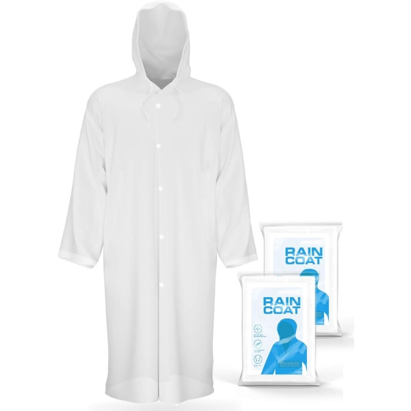 Regnrock (2-pack) - EVA regnponcho för kvinnor och män, återanvändbar