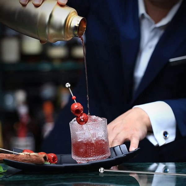 20-pack dryckescocktailplockar, rostfria cocktailtandpetare, återanvändbara (4,3 tum)