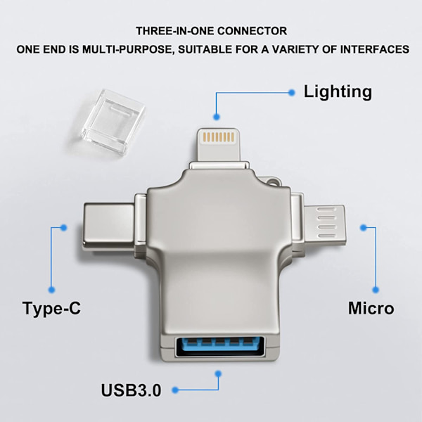 4 i 1 USB minne för extern mobiltelefon, 32GB