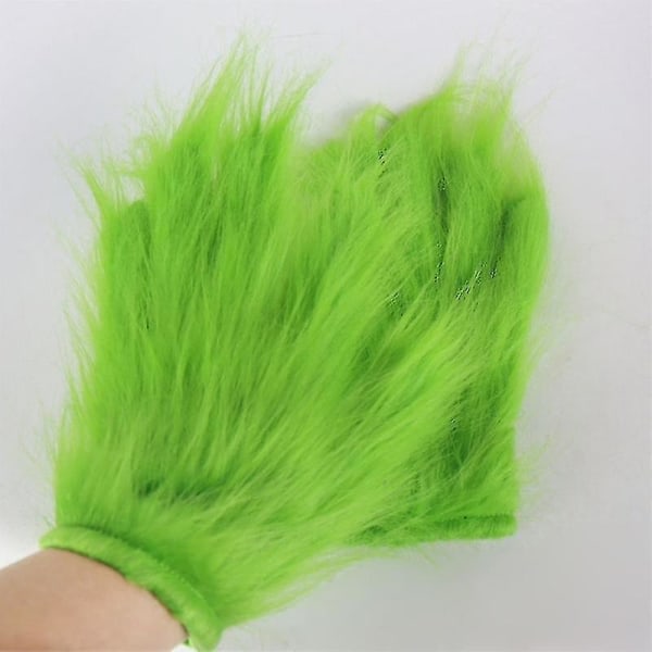 Gröna lurviga handskar Halloween Cosplay kostymtillbehör
