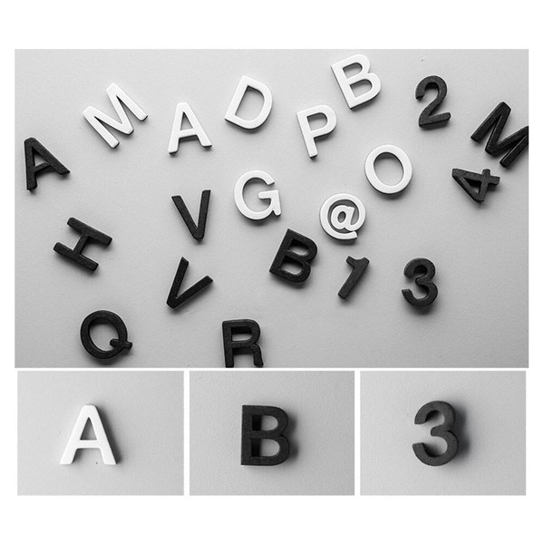 Magnet Svenskt alfabet och siffror 90 st / förpackning svart