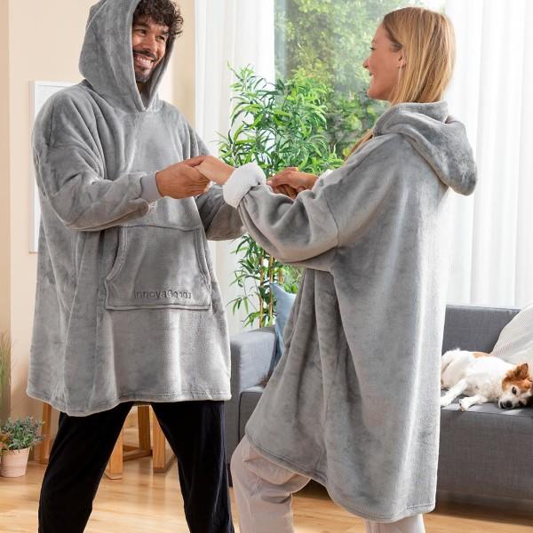 Mysig hoodie, överdimensionerad - unisex - grå grå