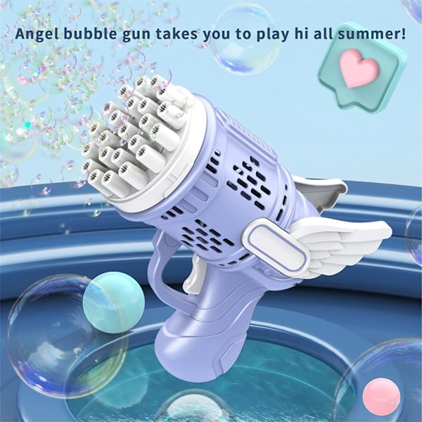 23-håls bubbelpistol bubbelmaskin, automatisk bazooka, rosa