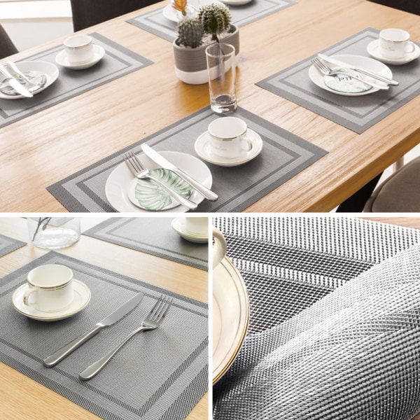 Design vävda bordstabletter set med 10 värmebeständiga bordstabletter fläcksäkra tvättbara 45cm*30cm